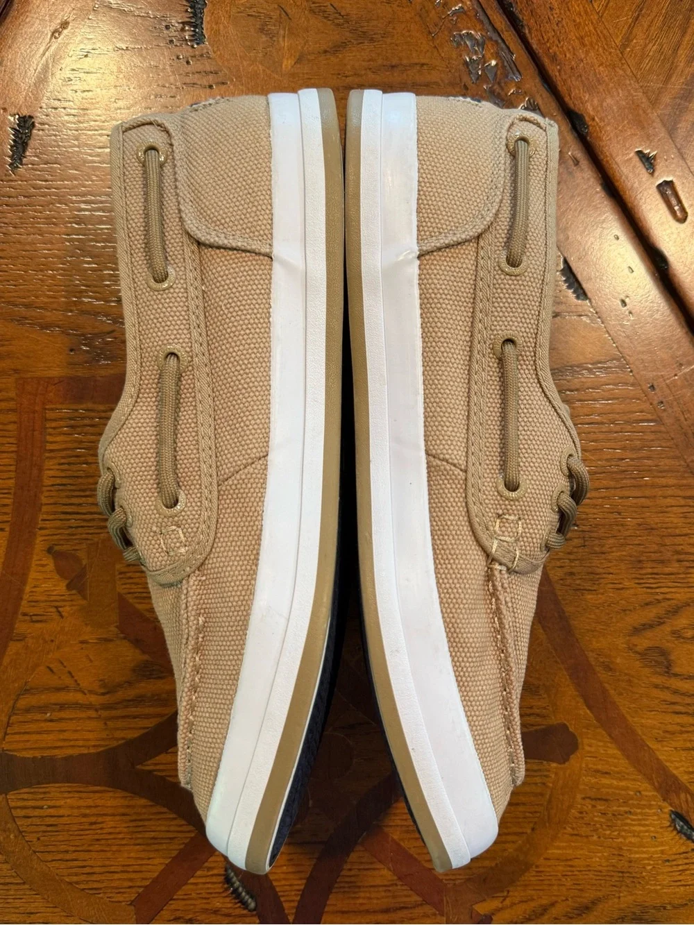 Nautica Men’s Tan Canvas Boat Shoes Sz 8.5